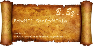 Bobál Szofrónia névjegykártya
